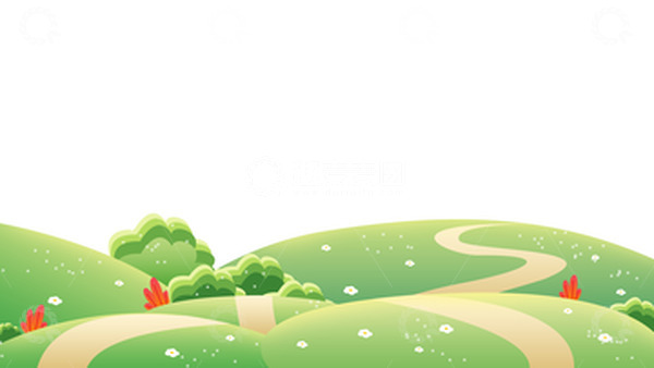源文件下载【趣麦麦图】绿色小清新春天场景