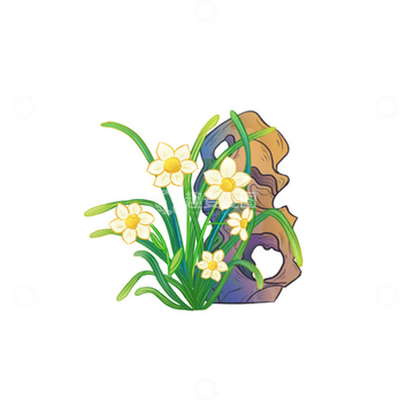源文件下载【趣麦麦图】春天春季惊雷惊蛰水仙花万物复苏花草