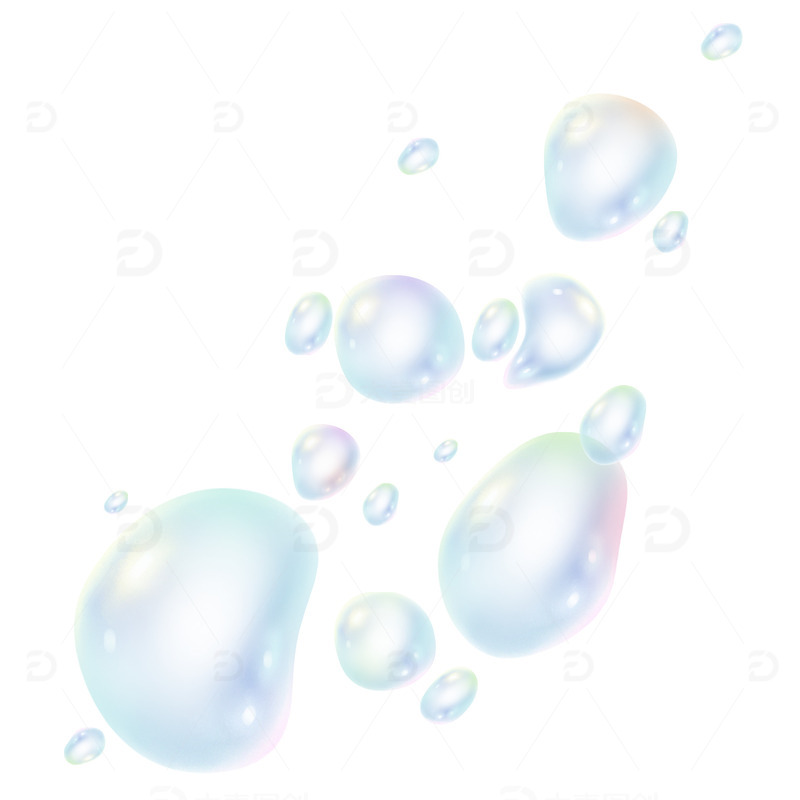 源文件下载【趣麦麦图】节气水泡水珠漂浮元素