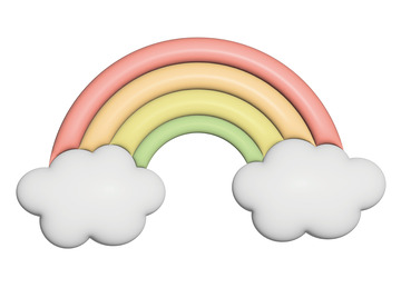 3D 彩虹云朵