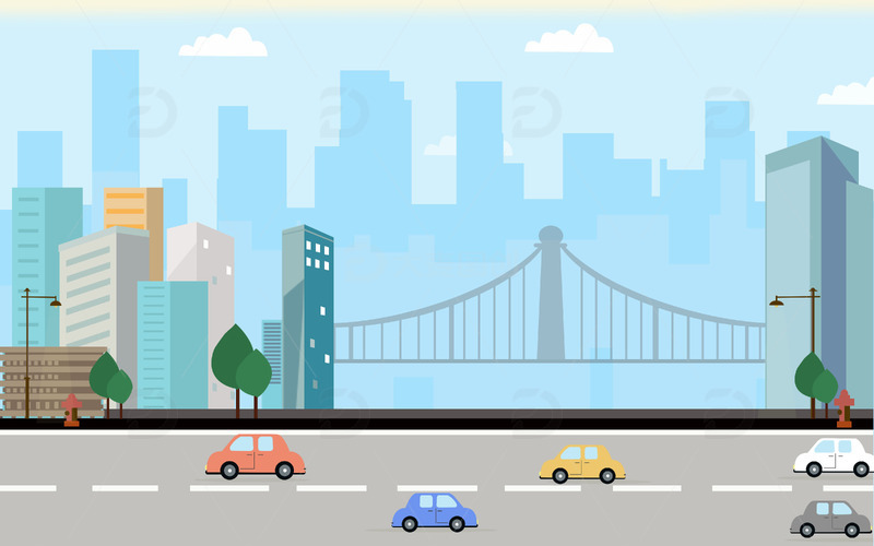 源文件下载【趣麦麦图】城市建设场景背景