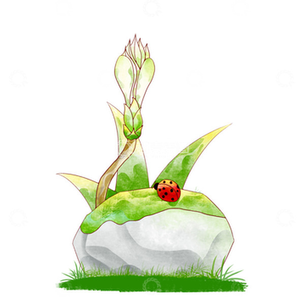 源文件下载【趣麦麦图】绿色清新淡彩风春天春分场景手绘元素