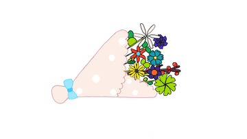 小清新花束手绘