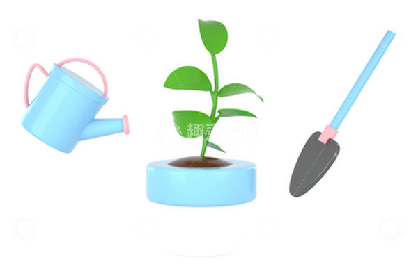 源文件下载【趣麦麦图】3D植树节树苗