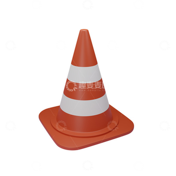 源文件下载【趣麦麦图】3D立体红色障碍物卡通图标标志