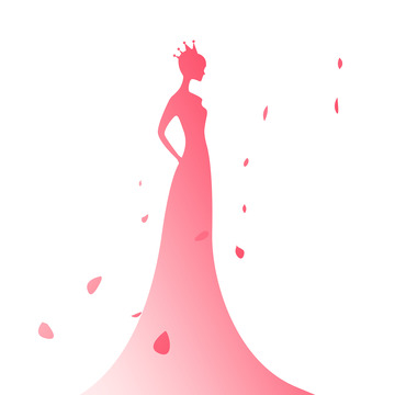 手绘女王节皇冠女性元素