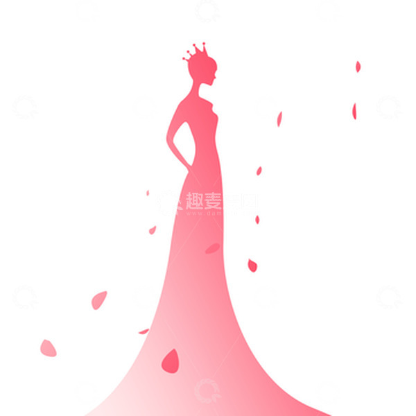 源文件下载【趣麦麦图】手绘女王节皇冠女性元素