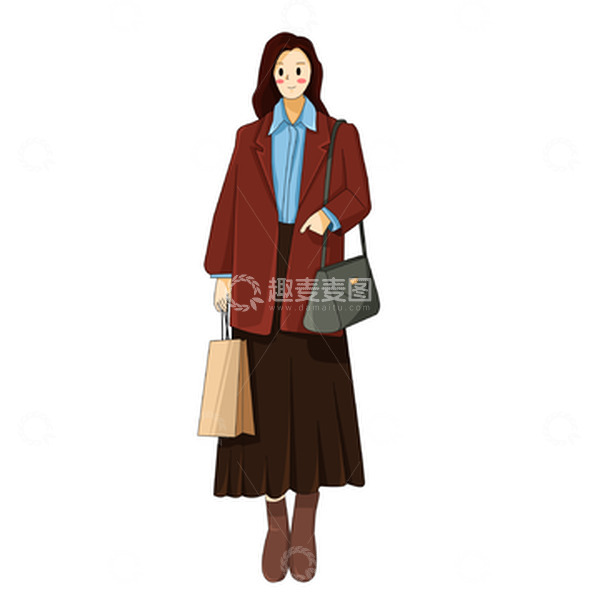 源文件下载【趣麦麦图】38妇女节放心购女性购物元素