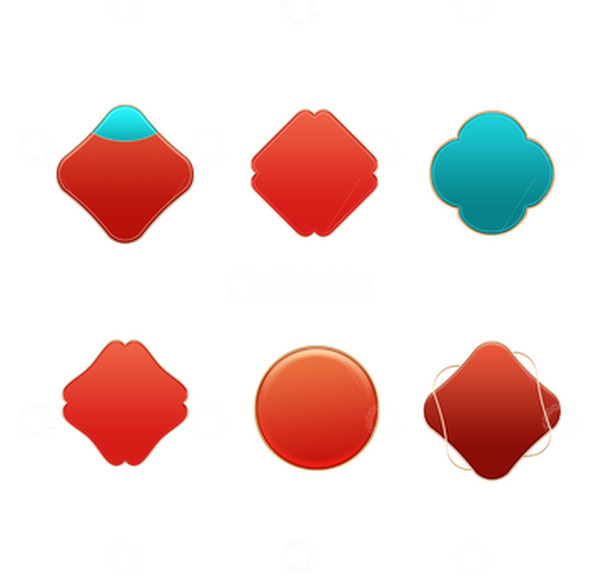 源文件下载【趣麦麦图】红色国风电商图标按钮