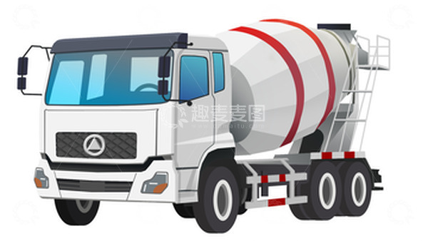 源文件下载【趣麦麦图】水泥车卡通搅拌机