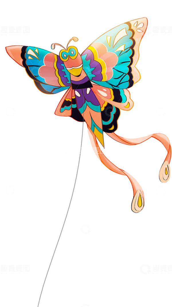 源文件下载【趣麦麦图】春分蝴蝶风筝