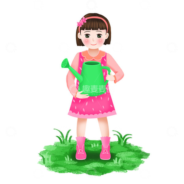 源文件下载【趣麦麦图】可爱小清新女孩植树节