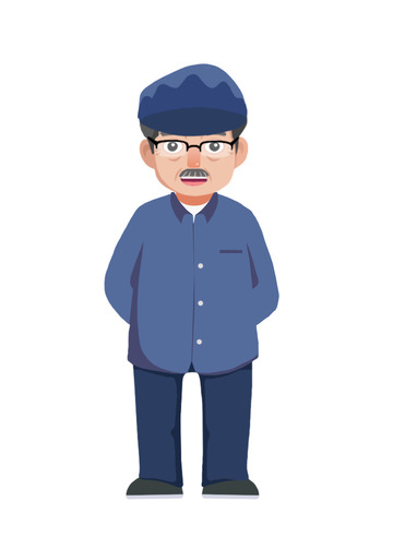 卡通手绘老村长
