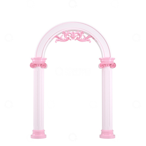 源文件下载【趣麦麦图】粉色3D立体婚礼拱门