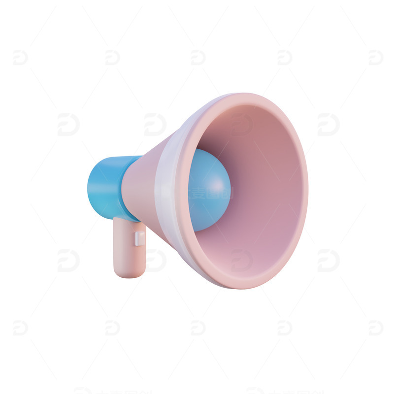3D立体喇叭宣传广告口号通知卡通模型