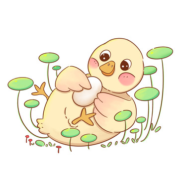 鸭鸭鸭子可爱手绘鸭蛋动物家禽