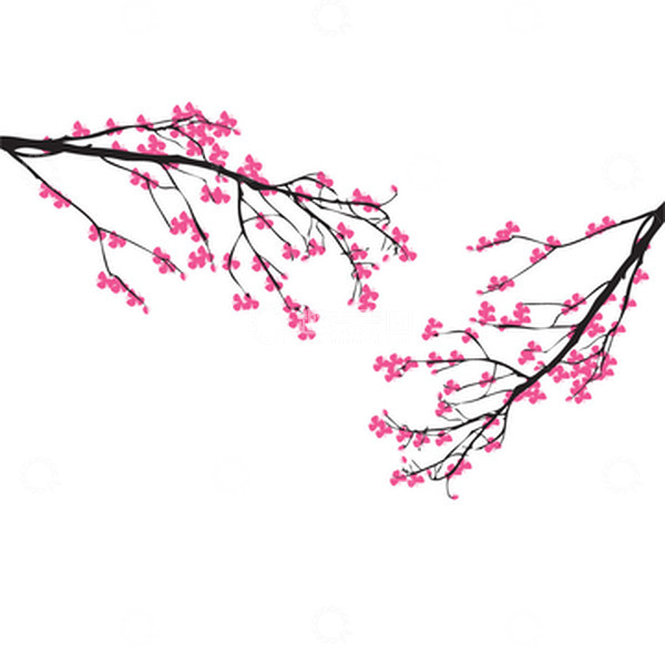 源文件下载【趣麦麦图】-春天花朵桃花樱花树枝春季