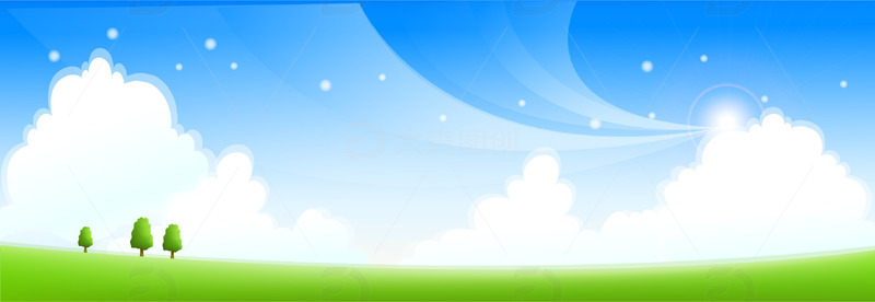 春分春季花草草地草坪春游蓝天白云踏春背景