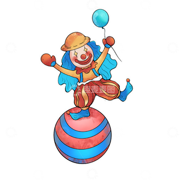 源文件下载【趣麦麦图】小丑杂耍创意手绘愚人节元素