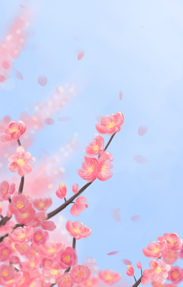 粉色春天樱花盛开背景图