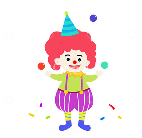 源文件下载【趣麦麦图】愚人节小丑庆祝惊喜