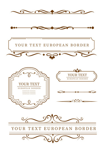 欧式古典大气花纹线条装饰分割线元素