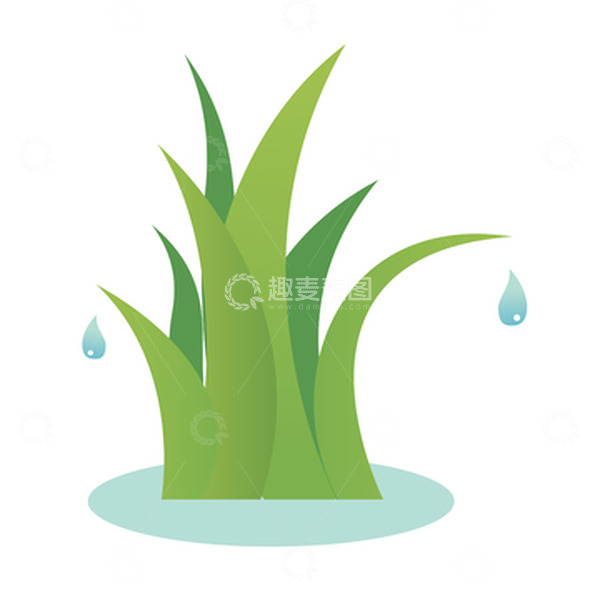 源文件下载【趣麦麦图】-绿色小清新青草春季素材