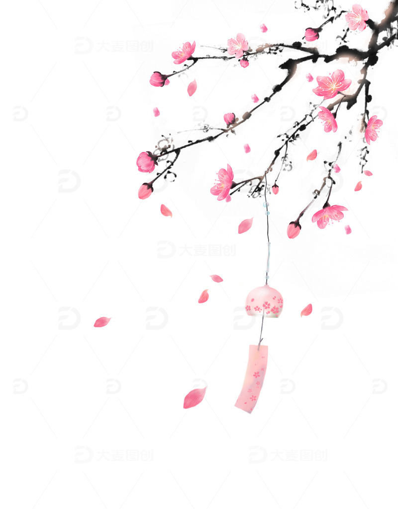 春分粉色桃花樱花风铃