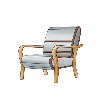 中式沙发 木沙发 卡通沙发 手绘 免抠