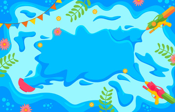 夏季水面解暑水枪玩具水枪彩旗暑假