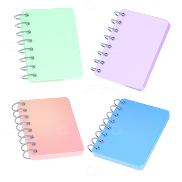 源文件下载【趣麦麦图】3D元素之彩色笔记本