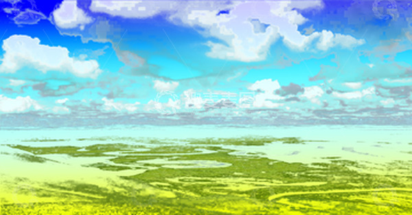 源文件下载【趣麦麦图】-湿地湖泊蓝天