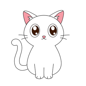卡通白色小猫咪