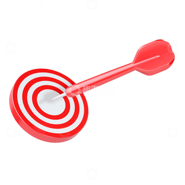 源文件下载【趣麦麦图】3D元素之红色金属飞镖靶子元素