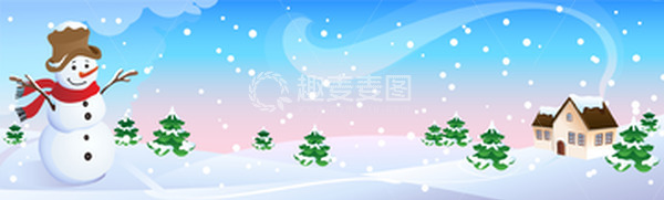 源文件下载【趣麦麦图】-冬季雪地雪人飘雪房屋冬天