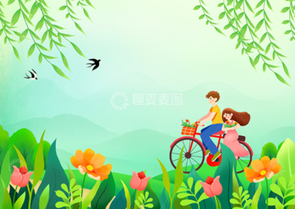 源文件下载【趣麦麦图】春季绿色背景