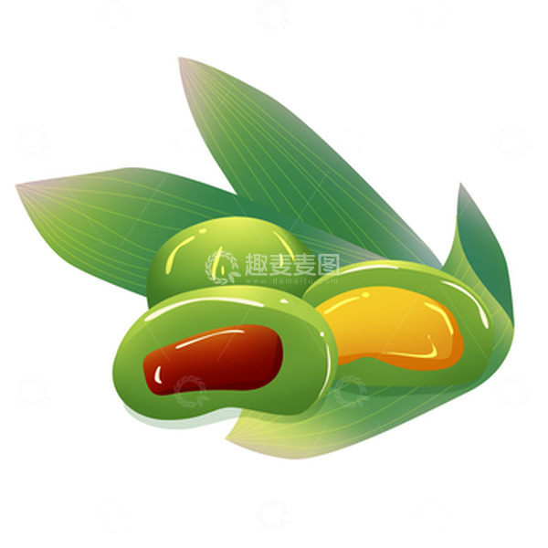 源文件下载【趣麦麦图】简约扁平绿色手绘青团清明节美食