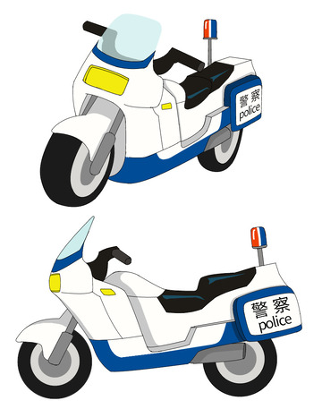 卡通交警摩托车