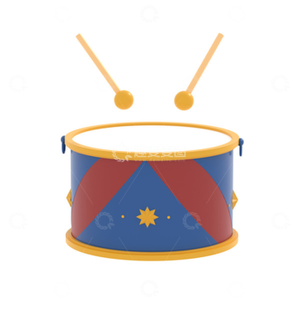 源文件下载【趣麦麦图】愚人节小丑杂耍马戏团3d立体彩色小鼓鼓槌