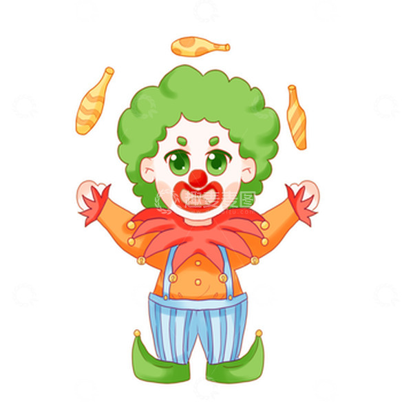 源文件下载【趣麦麦图】愚人小丑杂耍表演小丑庆祝惊喜愚人节搞笑