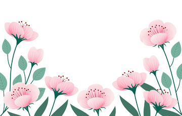 春天花朵花丛花束鲜花春天元素