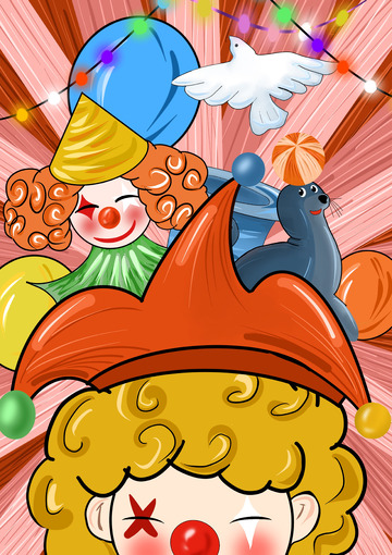 愚人节小丑马戏团背景