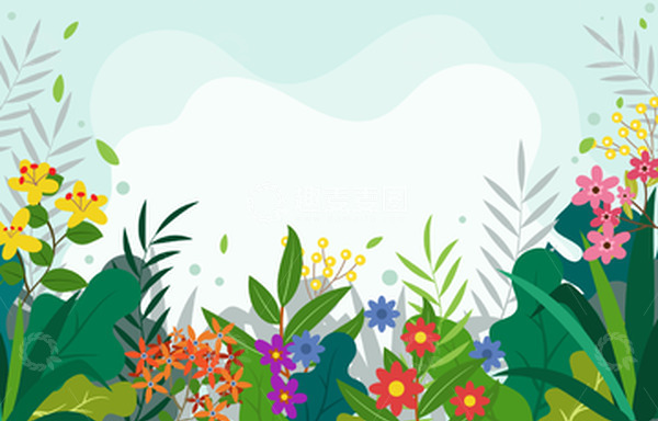 源文件下载【趣麦麦图】-春天春季花朵花丛绿叶