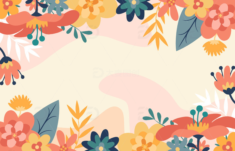 淡雅莫兰迪配色春天装饰