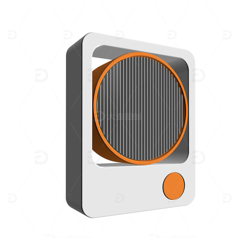 家具智能风扇橙色简约3D模型