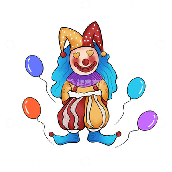 源文件下载【趣麦麦图】愚人节小丑手绘