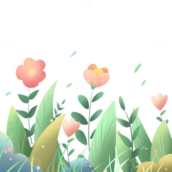 源文件下载【趣麦麦图】手绘小清新春天花朵花草绿植春分元素