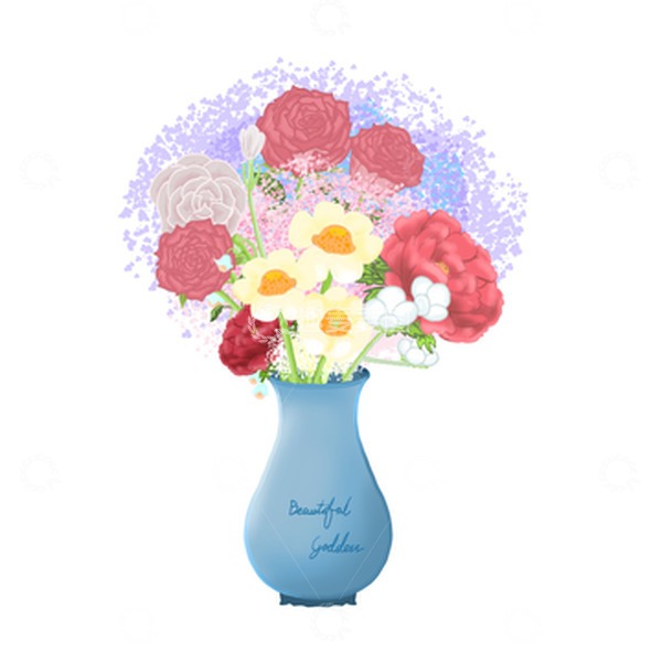 源文件下载【趣麦麦图】可以摆放观赏的美丽花束摆件