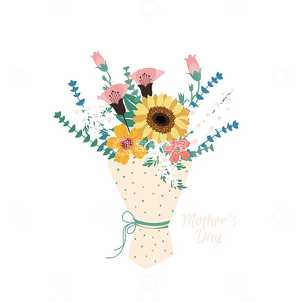 源文件下载【趣麦麦图】母亲节向日葵花束