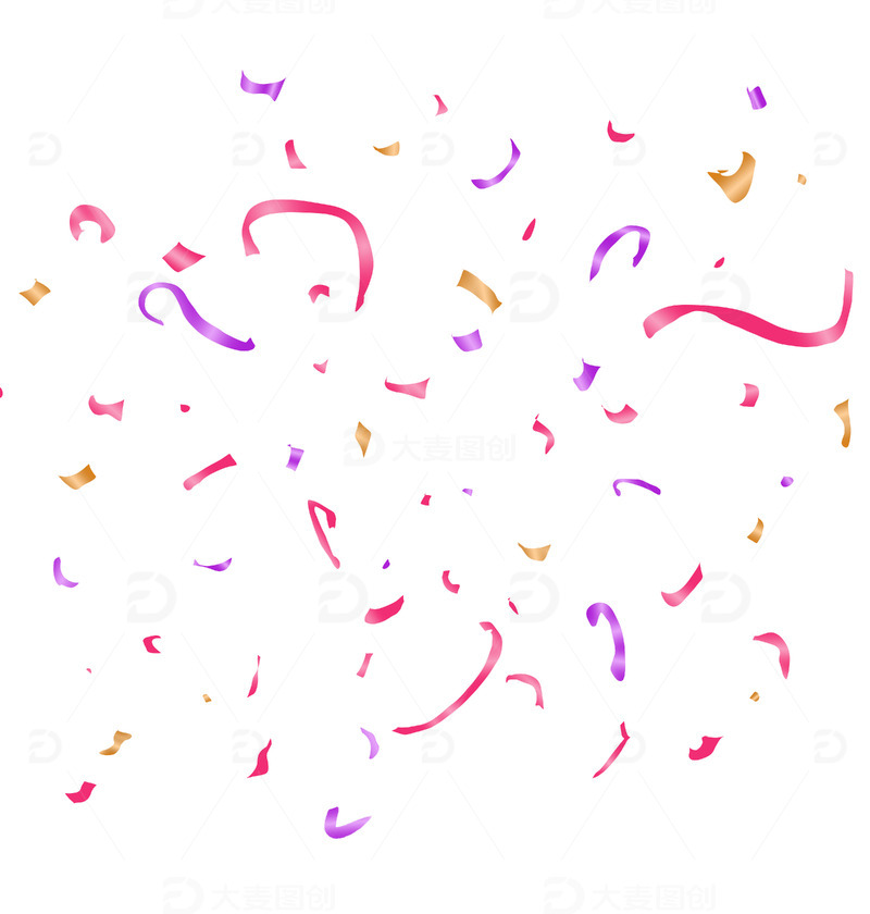 彩带碎纸漂浮元素